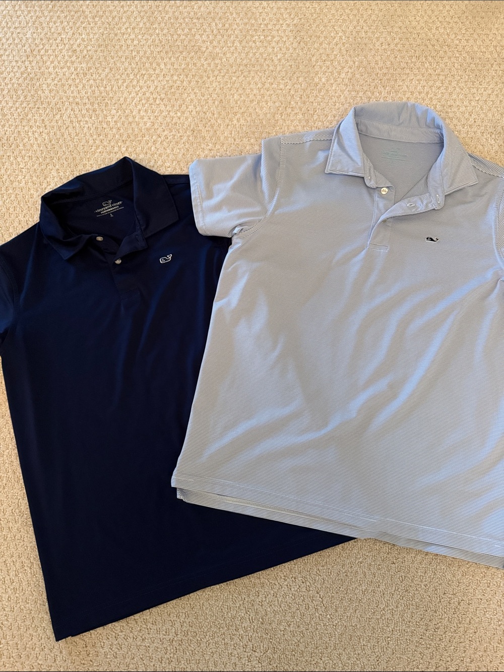 Like New Vineyard Vines Boys performance/golf Polo Duo — Navy & Light Blue